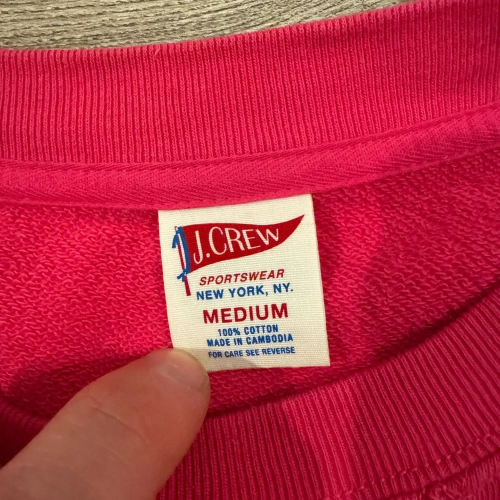 J. Crew Men's Crewneck Sweatshirt in Bright Pink